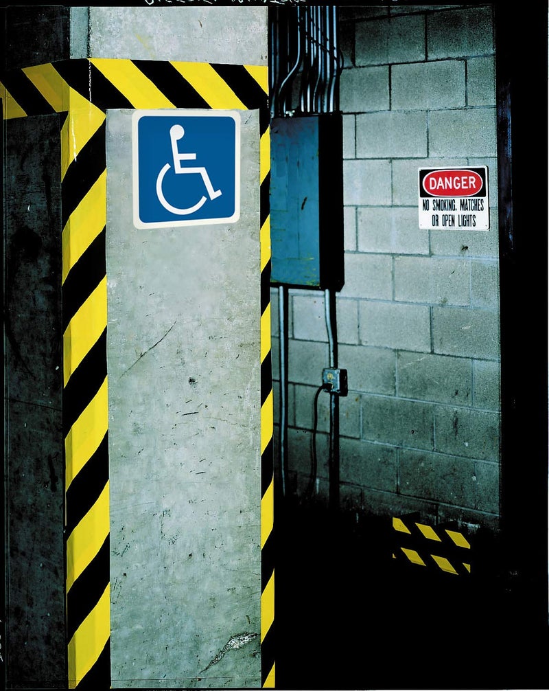 Brady 94336 6" Width x 6" Height B-120 Premium Fiberglass, White on Blue Handicapped Sign, Picto Only - Image 2