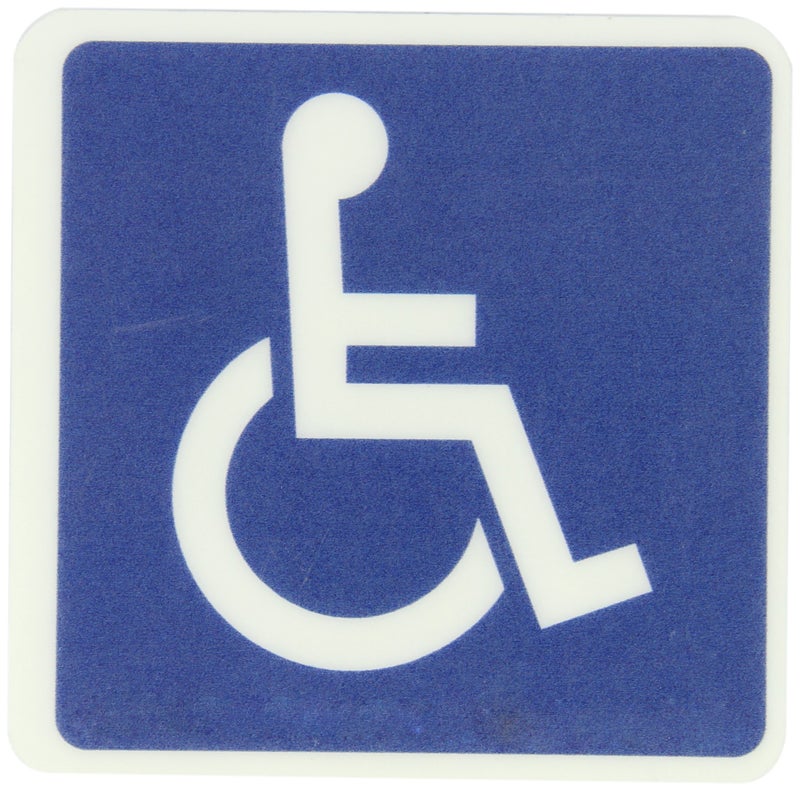 Brady 94336 6" Width x 6" Height B-120 Premium Fiberglass, White on Blue Handicapped Sign, Picto Only - Image 1