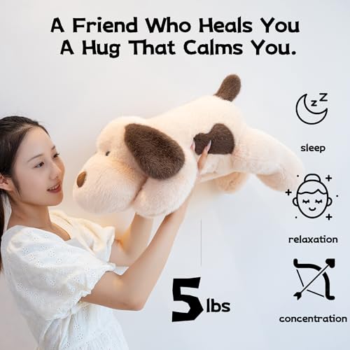 Gudisi 24 Pounds Weighted Dog Stuffed Animals 157Inch Weighted Dog PlushHuggable Companion for Kids Adults Gift for Thanksgiving Christmas and Birthday - Image 5