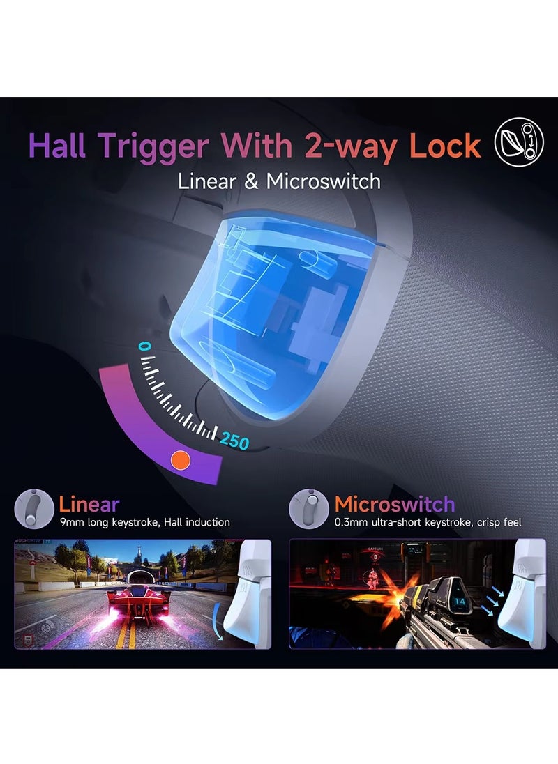 X20 Wireless Gamepad Enhanced Controller Compatible with PC/NS/TV/Phone/Laptop, Hall Micro Triggers Joystick RGB Effect