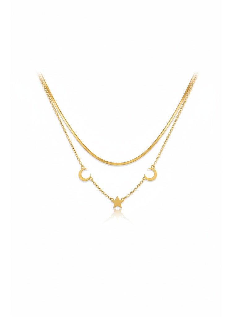 فلافي عقد نسائي بطبقات وتصميم هلال ونجمة – لمسة راقية - Image 2