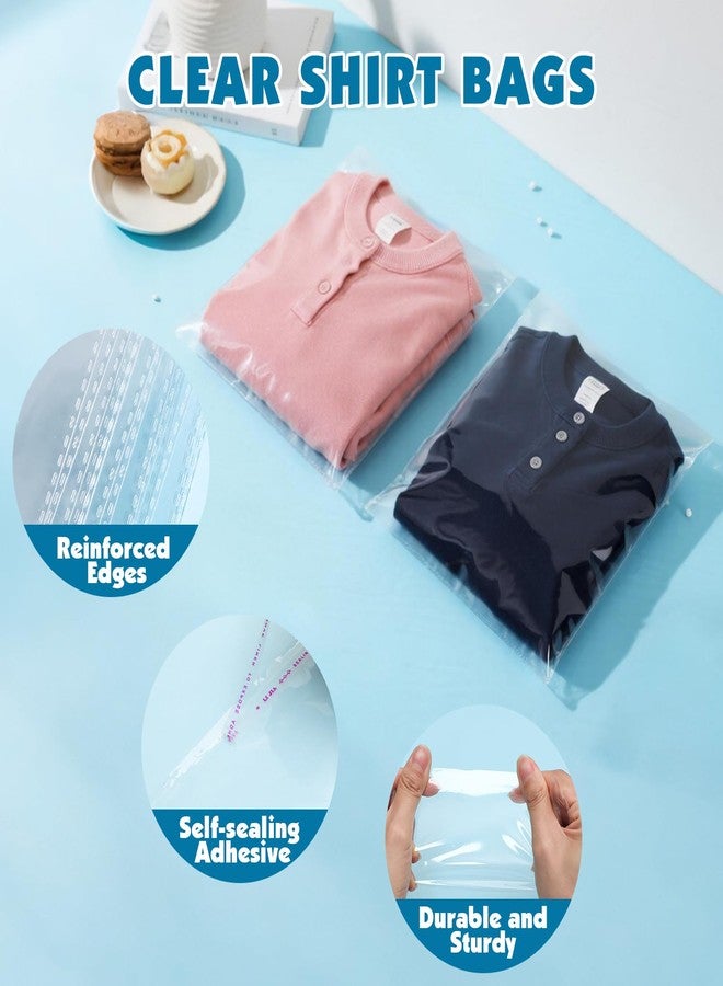 NUITPY 58 Pcs Clear Cellophane Bags, 14x20 Inch Resealable Poly Bag, Self Sealing Shirt Bags, Clear Bag for Clothes, magazine, postcard - Image 3