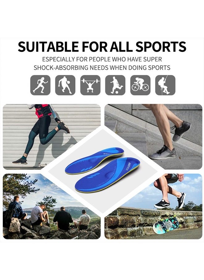 STSVZORR - High Arch Support Insoles Plantar Fasciitis Orthotic Shoes Inserts Relieve Flat Feet Heel Pain Athletic Cushioning - Image 1