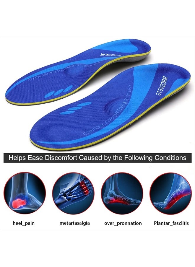 STSVZORR - High Arch Support Insoles Plantar Fasciitis Orthotic Shoes Inserts Relieve Flat Feet Heel Pain Athletic Cushioning - Image 1