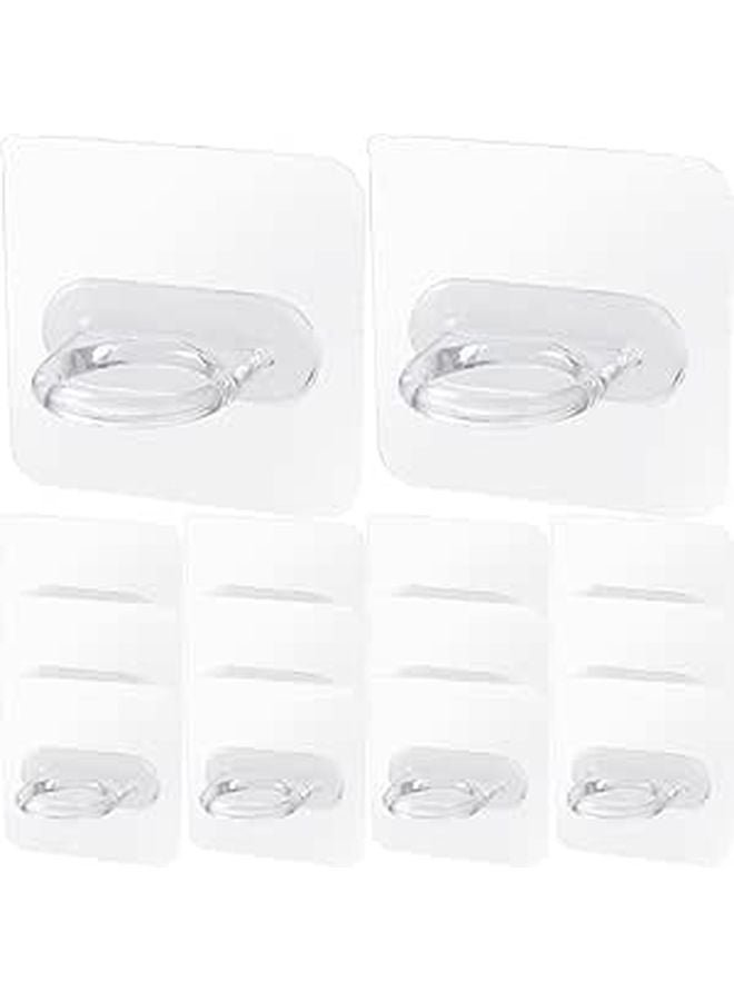 Transparent Adhesive Wall Hooks 30pcs No Drill Installation For Bathroom Kitchen Organization - Image 1