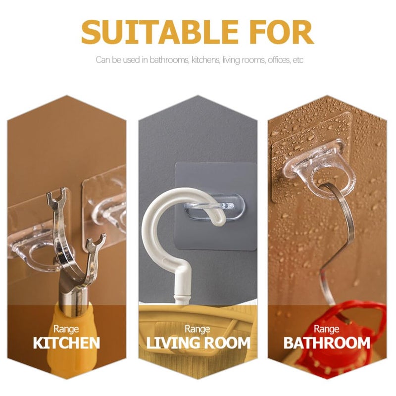 Transparent Adhesive Wall Hooks 30pcs No Drill Installation For Bathroom Kitchen Organization - Image 4