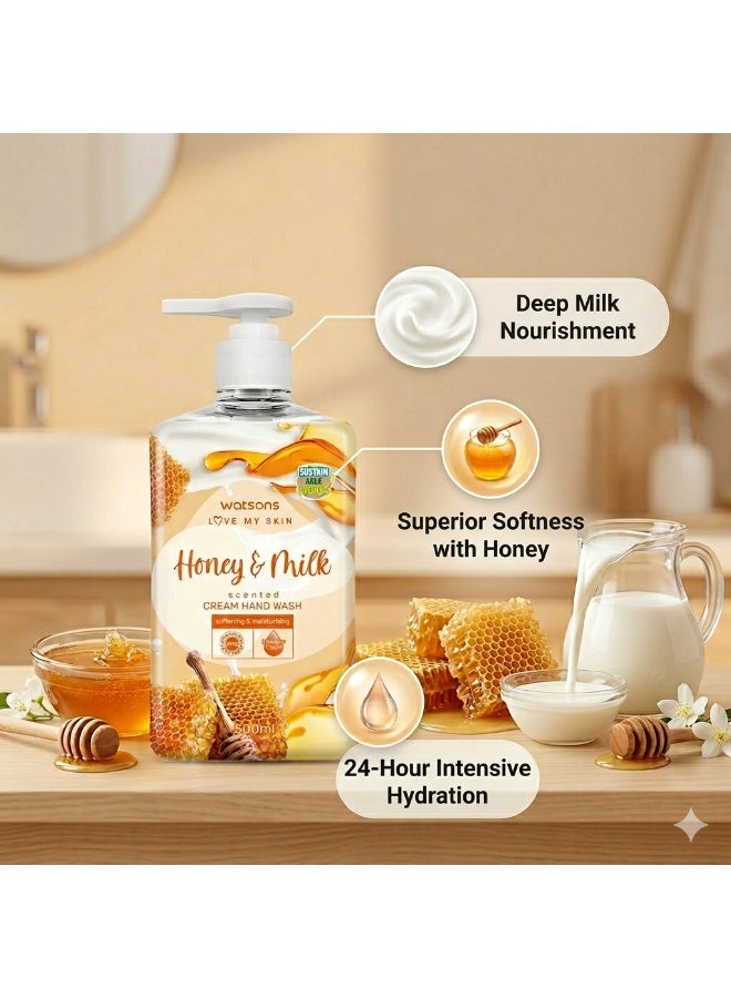 Watsons Honey & Milk Scented Cream Hand Wash 500ml - Image 2