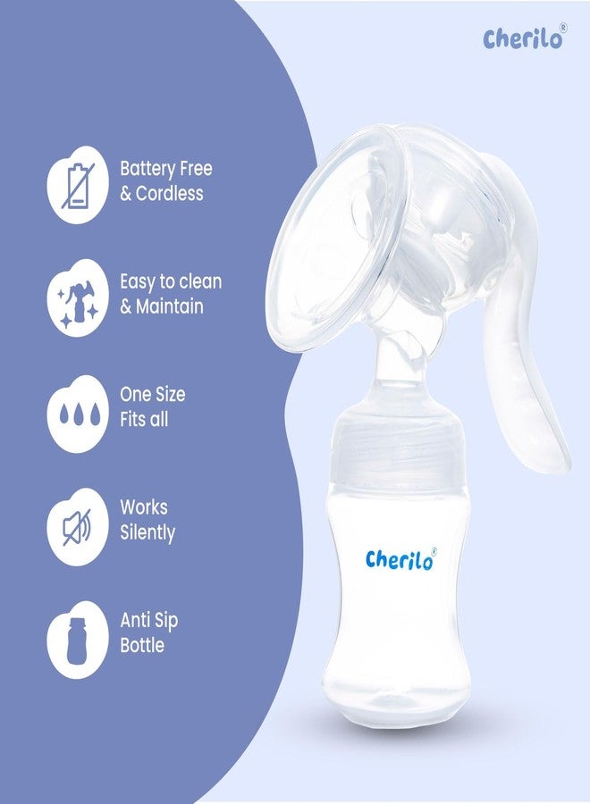 Cherilo مضخة حليب الثدي اليدوية من شيريلو للأمهات المرضعات، تتميز بقوة شفط طبيعية مانعة للتسرب، وخالية من مادة BPA، وناعمة ولطيفة على البشرة. - Image 5