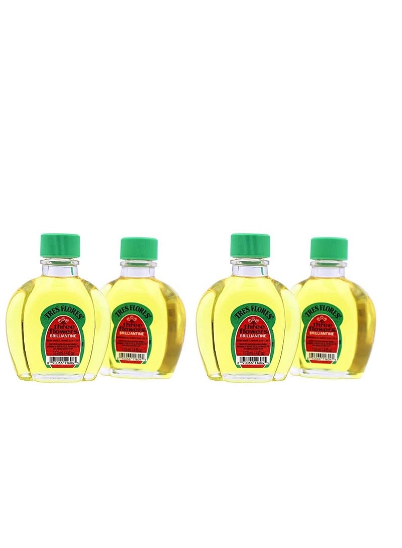 Three Flowers Brilliantine, Men Hair Styling Oil, Anti-Frizz, 2-Pack of 8 FL Oz, Bottles, amber - Image 1