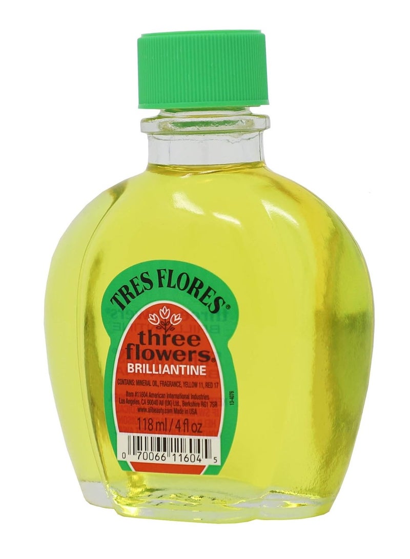 Three Flowers Brilliantine, Men Hair Styling Oil, Anti-Frizz, 2-Pack of 8 FL Oz, Bottles, amber - Image 3