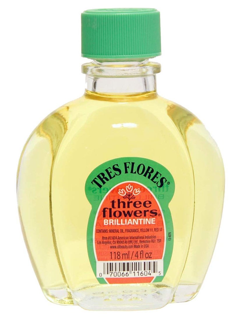 Three Flowers Brilliantine, Men Hair Styling Oil, Anti-Frizz, 2-Pack of 8 FL Oz, Bottles, amber - Image 4