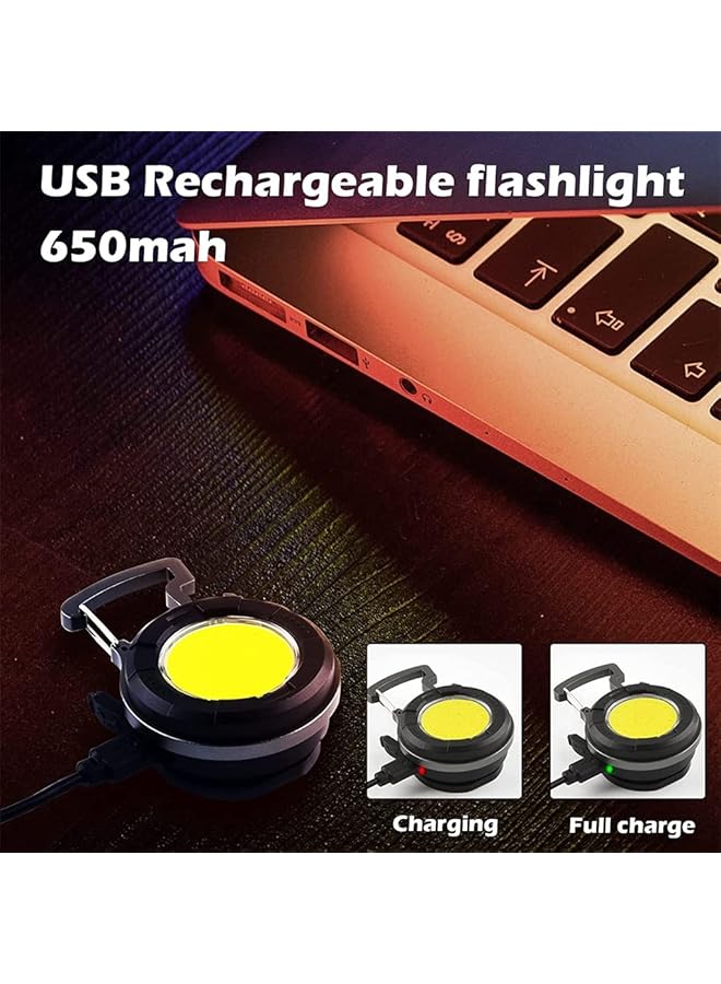 SYOSI Mini Keychain Led Flashlight 800 Lumens Bright Cob Mini Flashlight Keychain Light with Folding Bracket Bottle Opener Magnet Portable Pocket Light for Camping Emergency Fishing Style B - Image 4