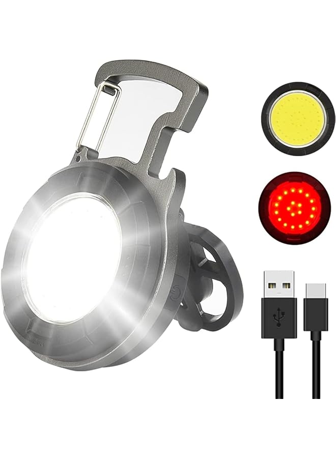 SYOSI Mini Keychain Led Flashlight 800 Lumens Bright Cob Mini Flashlight Keychain Light with Folding Bracket Bottle Opener Magnet Portable Pocket Light for Camping Emergency Fishing Style B - Image 1