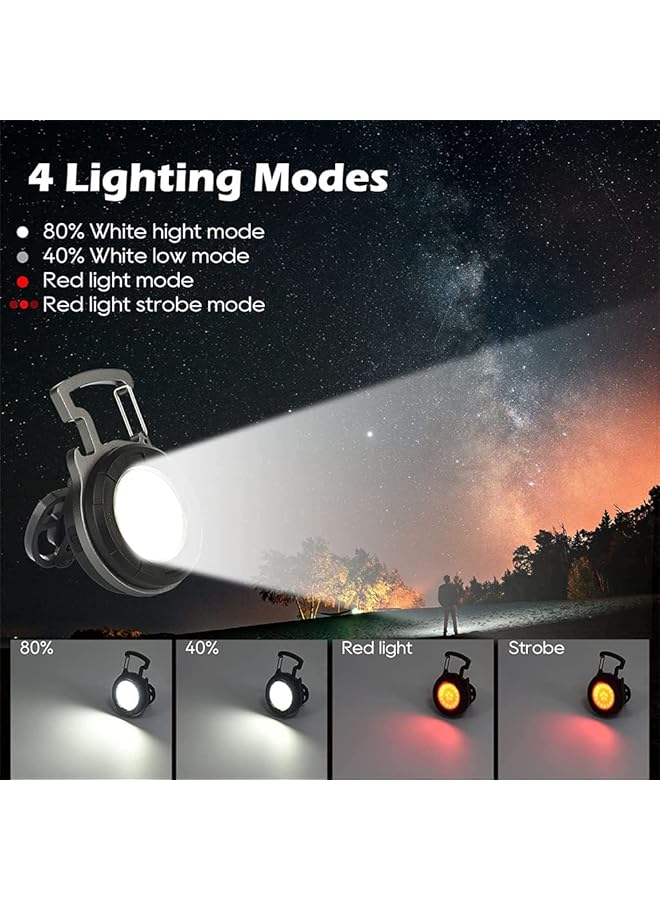 SYOSI Mini Keychain Led Flashlight 800 Lumens Bright Cob Mini Flashlight Keychain Light with Folding Bracket Bottle Opener Magnet Portable Pocket Light for Camping Emergency Fishing Style B - Image 3