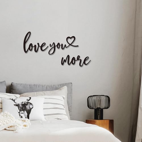 Xedatric I Love You More Wall Decor - Heart Wall Decor, I Love You More Sign, Couples Wall Decor for Bedroom Home Decor Romantic wall art for Valentine's Day - Image 5