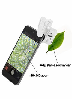 Excefore Phone Microscope, 60X Universal Portable Clip On Microscope with LED UV Lights Jeweler Loupe for Biological Jewelry Coins Currency Stamps Antiques Smart Phones and Tablets  - Image 2