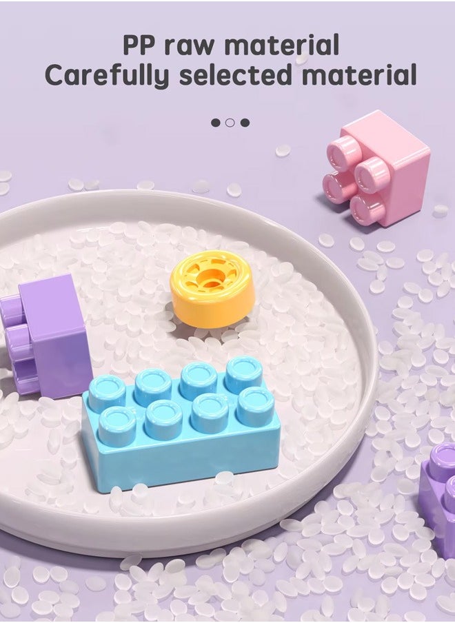 Building Block Table, Multi-Functional Educational Study Block Table, DIY Assembled Educational Toys, A Variety Of Shapes Can Be Built, 360 Pcs Building Block（Macaron color）
