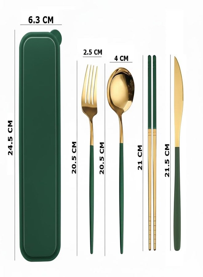 Newvent® Premium Stainless Steel Travelling 5pc Cutlery Set Incluiding Cutlery Spoon Box (1 Set) - Image 2