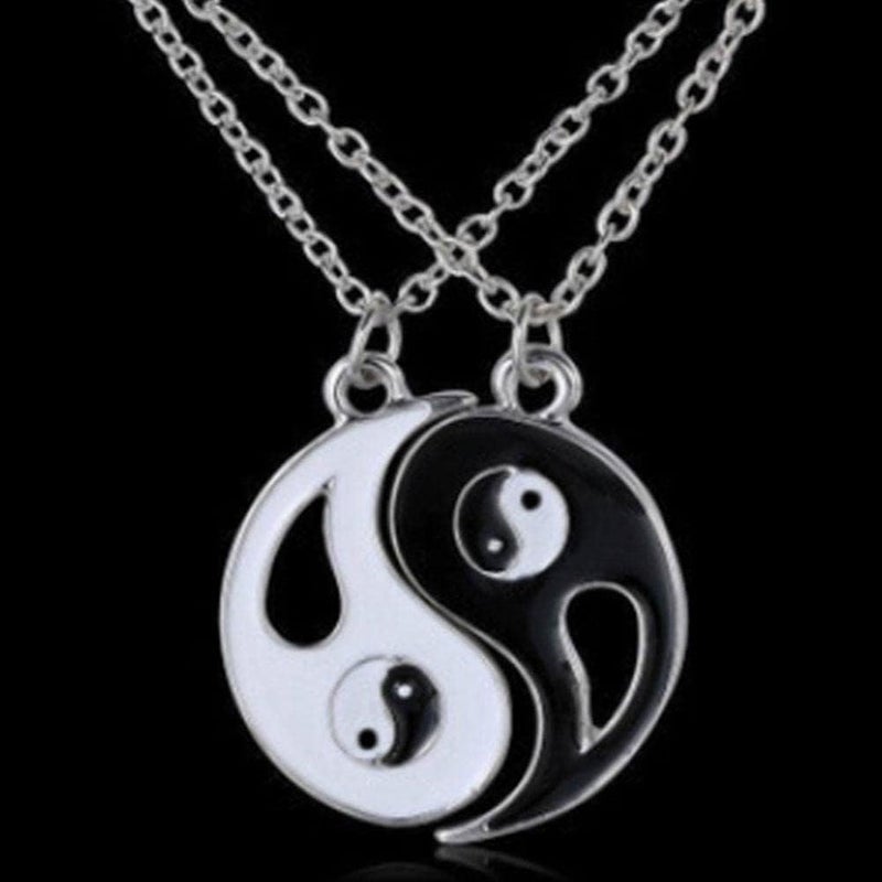 woobles 2 Pieces Yin Yang BFF Couples Pendant Necklace Chain,Personalized Matching Puzzle Diagrams Stainless Steel Necklaces,Matching Couples Friendship Necklace Jewelry for Women Men Gift - Image 3