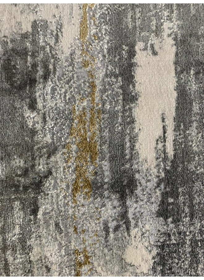 HANDPICKED FURNITURE Handpicked Furniture Abstract Grey Rug, Ultra Soft Area Carpets For Bed Room, Living Room, And Dining Room, Antislip Floor Carpets, Easy To Clean, Made In Turkey, Polypropylene, Rectangle  - Image 2