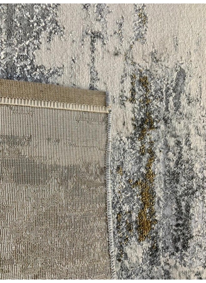 HANDPICKED FURNITURE Handpicked Furniture Abstract Grey Rug, Ultra Soft Area Carpets For Bed Room, Living Room, And Dining Room, Antislip Floor Carpets, Easy To Clean, Made In Turkey, Polypropylene, Rectangle  - Image 3