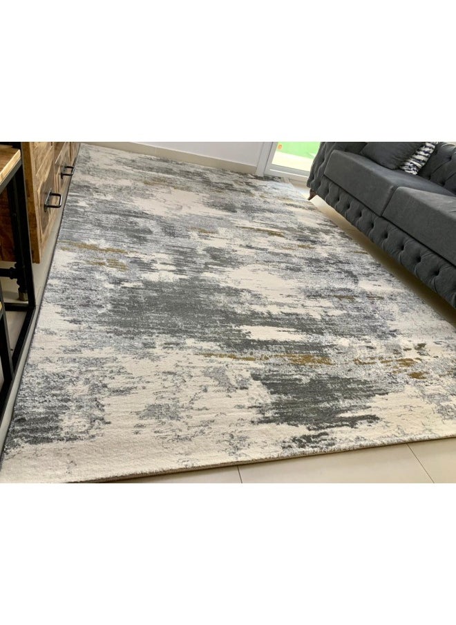HANDPICKED FURNITURE Handpicked Furniture Abstract Grey Rug, Ultra Soft Area Carpets For Bed Room, Living Room, And Dining Room, Antislip Floor Carpets, Easy To Clean, Made In Turkey, Polypropylene, Rectangle  - Image 4