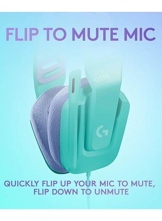Logitech G335 Wired Gaming Headset, with Microphone, 3.5mm Audio Jack, Comfortable Memory Foam Earpads, Lightweight, Compatible with PC, PlayStation, Xbox, Nintendo Switch Mint - Image 5