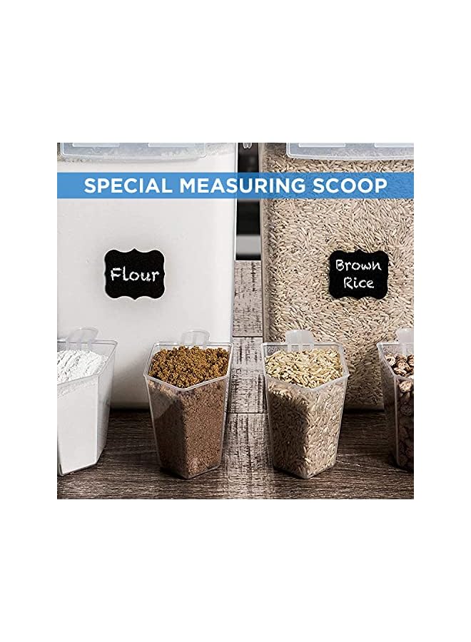 6.5L Kitchen Food Storage Containers with 2 Measuring Scoops, BPA Free Plastic Pantry Canisters, Airtight Silicone Ring & Side Locking Lids, Perfect to Store Cereal, Flour or Sugar, Pack of 2  - Image 5