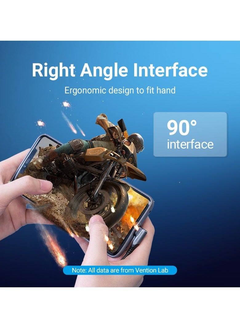 Vention USB 2.0 C Male to C Male Dual Right Angle 5A Cable 1M Gray Aluminum Alloy Type - Image 5