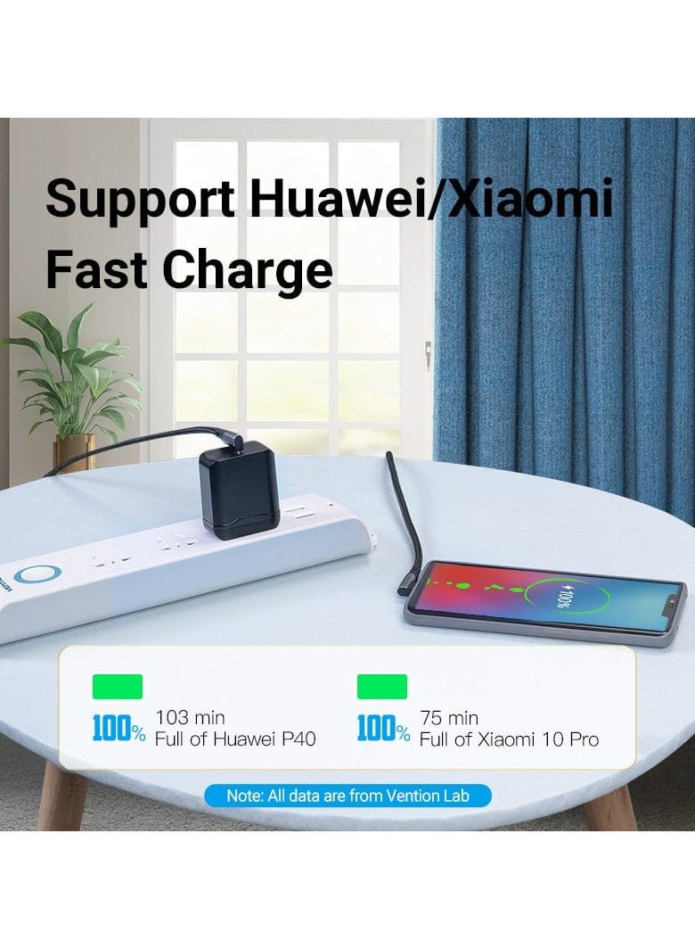 Vention USB 2.0 C Male to C Male Dual Right Angle 5A Cable 1M Gray Aluminum Alloy Type - Image 4