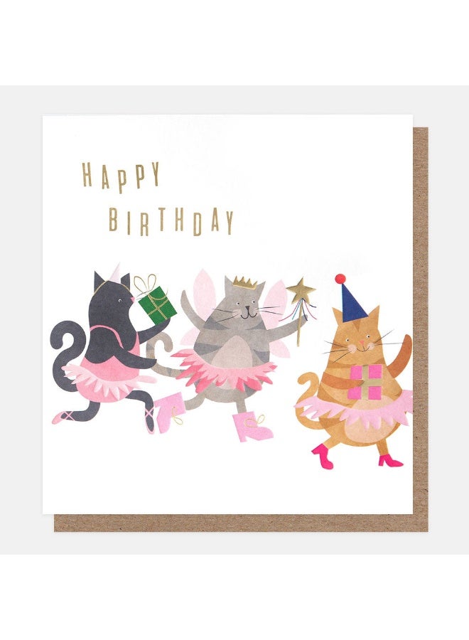 Caroline Gardner Caroline Gardner Dressing Up Box Cats In Tutus Birthday Greeting Card 