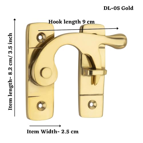 Sardar DL-05 Brass Flip Latch| Double Door Lock Hardware|Safety Door Latch Lock| Heavy Duty Door Stopper (Gold Left) - Image 3