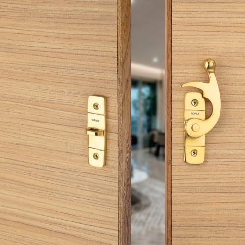 Sardar DL-05 Brass Flip Latch| Double Door Lock Hardware|Safety Door Latch Lock| Heavy Duty Door Stopper (Gold Left) - Image 2