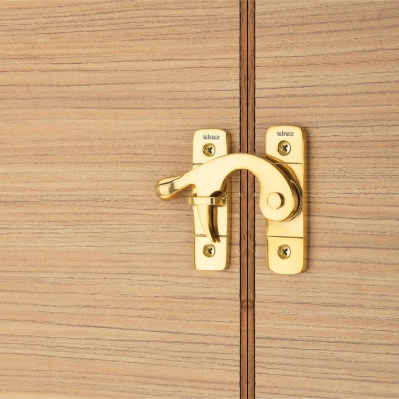 Sardar DL-05 Brass Flip Latch| Double Door Lock Hardware|Safety Door Latch Lock| Heavy Duty Door Stopper (Gold Left) - Image 5