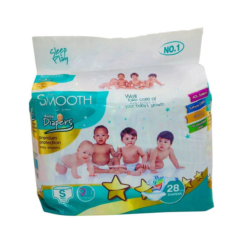 Feah Smooth Premium Protection Baby Diapers Small Size 28pc - Image 1