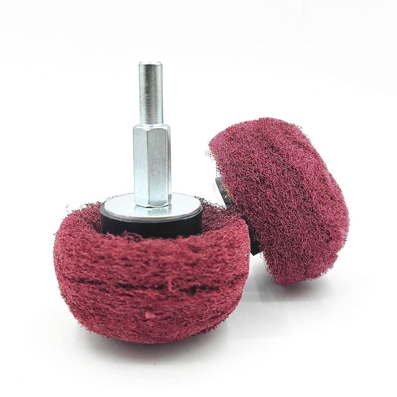 Banmo Abrasive 5PCS Non Woven Abrasive Buffing Wheels Polishing Wheel Drill Attachment Set, 2 Inch Scouring Pads Abrasive Mushroom Wheel Polishing Wheel with 1/4" Shank for Polishing Scrubbing and Cleaning Surface - Image 2