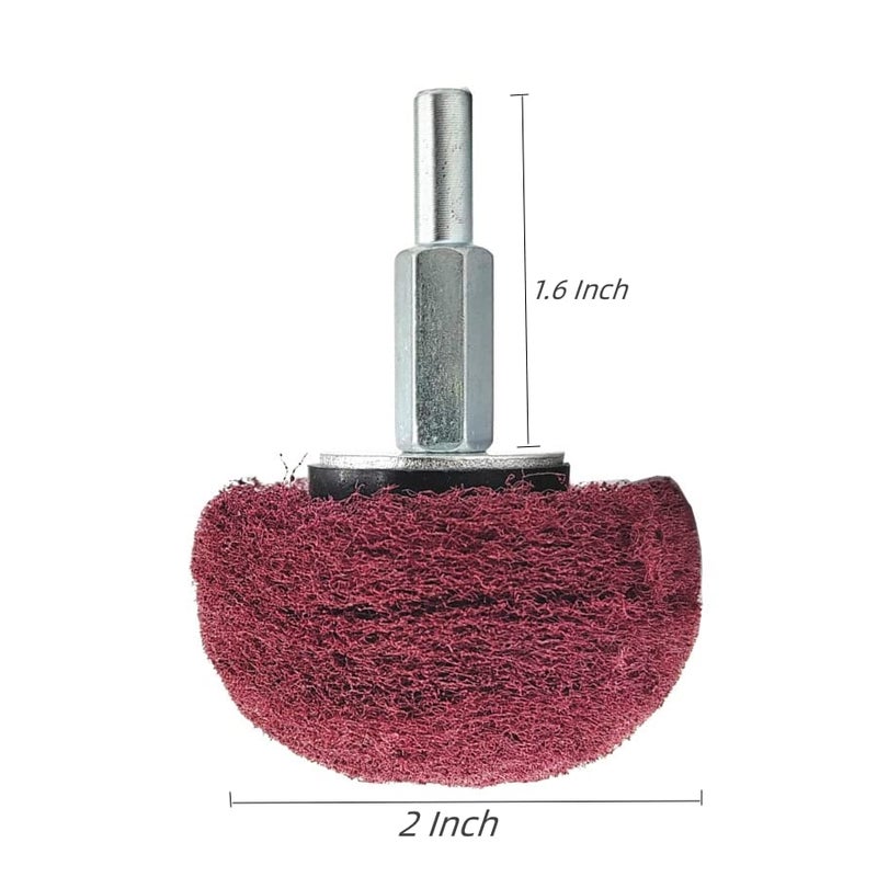 Banmo Abrasive 5PCS Non Woven Abrasive Buffing Wheels Polishing Wheel Drill Attachment Set, 2 Inch Scouring Pads Abrasive Mushroom Wheel Polishing Wheel with 1/4" Shank for Polishing Scrubbing and Cleaning Surface - Image 4