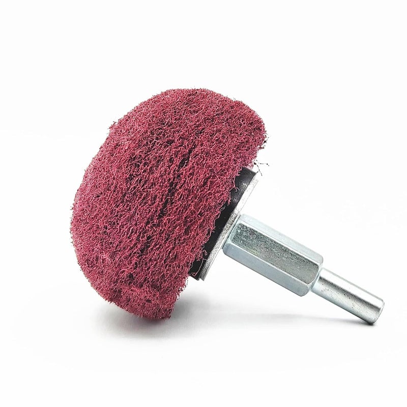 Banmo Abrasive 5PCS Non Woven Abrasive Buffing Wheels Polishing Wheel Drill Attachment Set, 2 Inch Scouring Pads Abrasive Mushroom Wheel Polishing Wheel with 1/4" Shank for Polishing Scrubbing and Cleaning Surface - Image 3