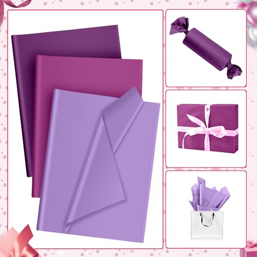 Hlonon 30 Sheets Purple Tissue Paper for Packaging Gift Bags Decoration, Gift Wrap Tissue Paper Bulk Sheets for Weddings Birthday DIY Project Birthday Wedding Halloween Christmas Gift Wrapping Crafts Decor - Image 3