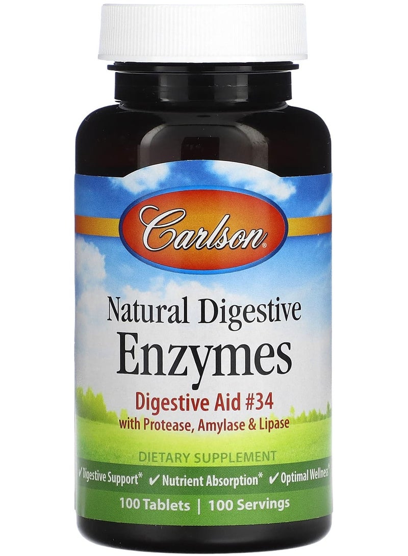 Natural Digestive Enzymes, 100 Tablets
