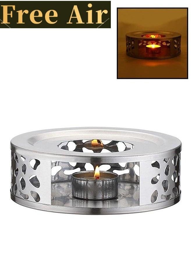Free Air Stainless Steel Teapot Warmer, Metal Teapot Heater with Tealight Holder Base, Coffee Tea Warmer for Glass Teapot Ceramic Teapot and Other Heatproof Dish - Image 1
