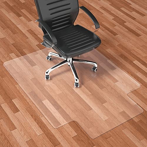 Naturehydro Office Chair Mat for Hardwood Floor 48 x 36 Transparent Floor ProtectorEasy Glide Rolling Desk Chair Floors Mat BPA and Phthalates Free with Lip