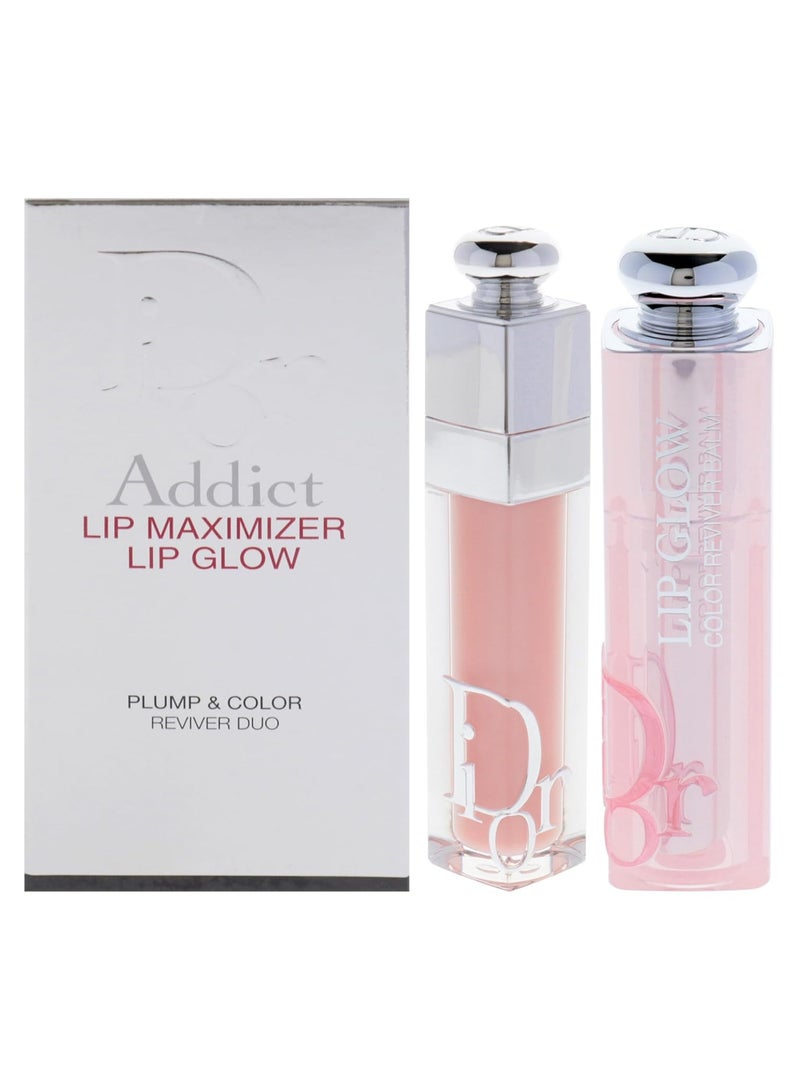 Dior Addict Lip Maximizer and Lip Glow Duo by Christian Dior for Women - 2 Pc 0.20oz Dior Addict Lip Maximizer - 001 Pink, 0.11oz Dior Addict Lip Glow - 001 Pink - Image 2