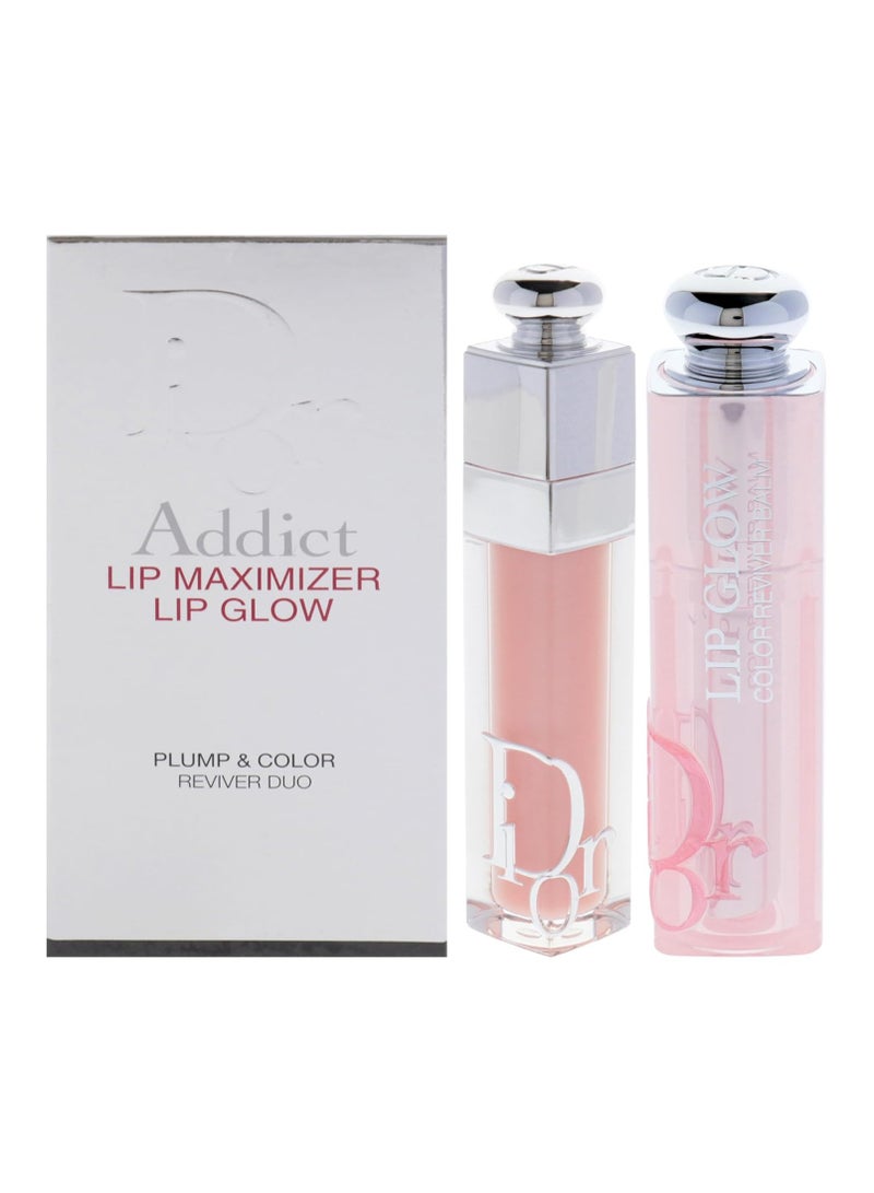 Dior Addict Lip Maximizer and Lip Glow Duo by Christian Dior for Women - 2 Pc 0.20oz Dior Addict Lip Maximizer - 001 Pink, 0.11oz Dior Addict Lip Glow - 001 Pink - Image 4