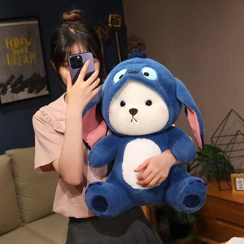 Softdreams Soft Plush Toy for Kids – Cute Stuffed Animal Soft Toy – Soft Cuddly Toy for Baby Boys & Girls, Return Gift & Room Décor - Full Hooded Blue Teddy Bear 30cm - Image 4