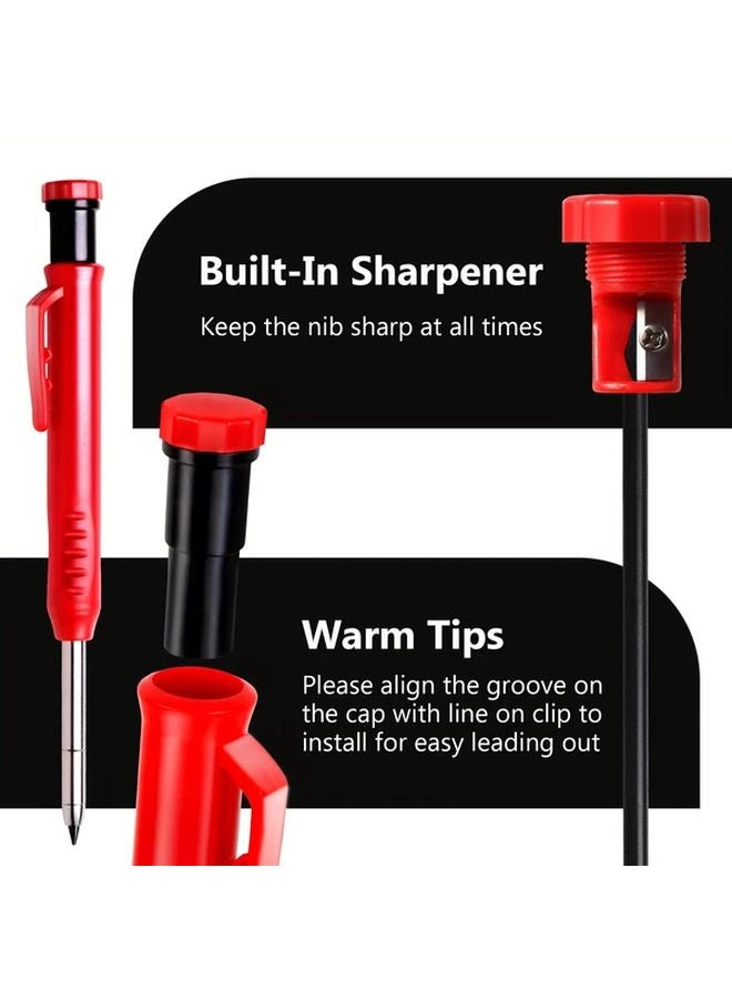 Carpenter Pencil Set Woodworking Tools Mechanical Pencil Three Color Refill - Image 5