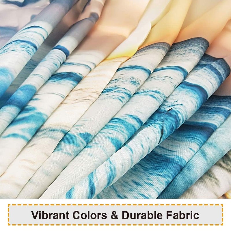 Baccessor Tropical Sea Beach Ocean Waves Shower Curtain Seaside Scene Island Hawaiian Sunrise Beach Theme Waterproof Fabric Shower Curtain with Hooks,72" W x 72" H (180CM x 180CM) - Sea Sunrise - Image 2