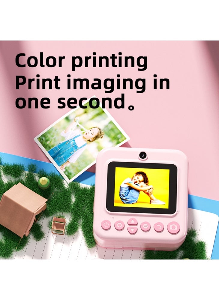 Generic P03 Instant Print Camera for Kids 1080P Digital Video Camcorder Dual Cameras with 3 Rolls Print Paper - Pink - Image 3