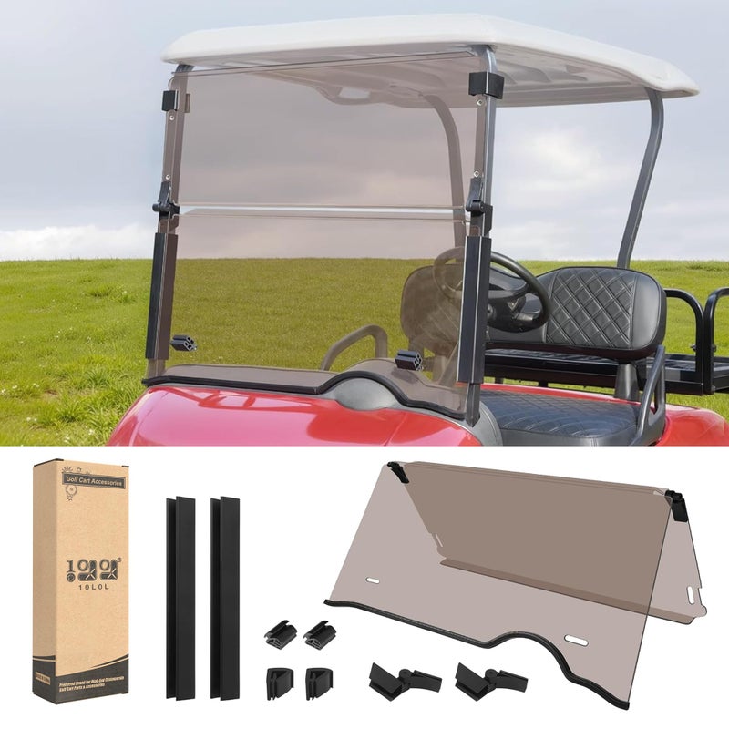 10L0L Golf Cart Windshield for EZGO RXV 2008up Upgrade Thickened Fold Down Windshields AntiUV Impact Resistant  3818W X 325H