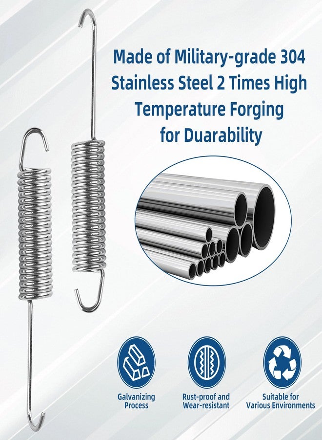 Ulreon 2 Pack 4-1/2 Inch Recliner Spring Stainless Steel Tension Spring Heavy Duty Rust-Resistant Spring Replacement for Recliner Mechanism Sofa Bed Folding Beds Trampolines RV Furniture Long Neck Hook - Image 4